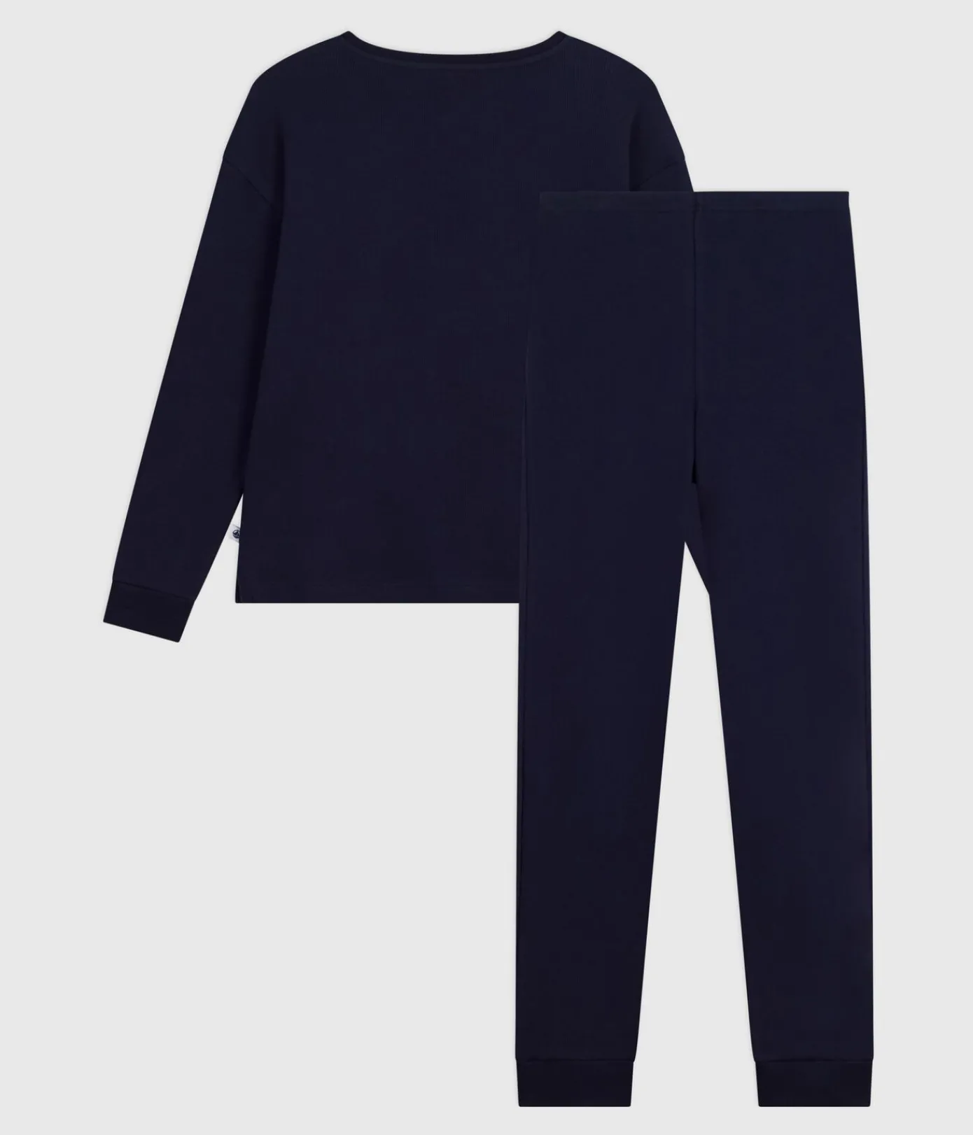 Petit Bateau Homewear|Schlafanzüge, Nachthemden*Damen-Pyjama aus einfarbiger Baumwolle blau SMOKING