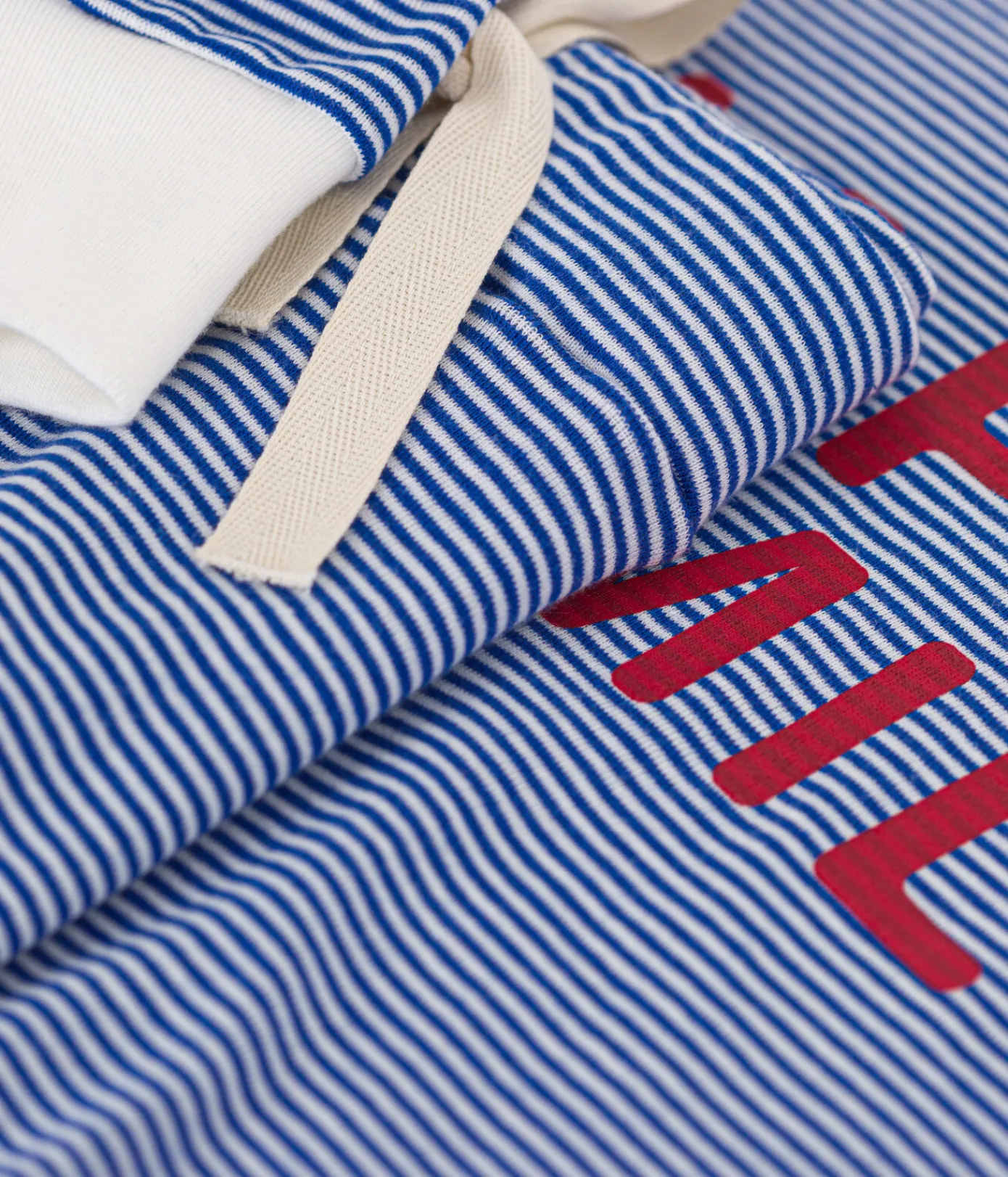 Petit Bateau Homewear|Schlafanzüge, Nachthemden*Damen-Pyjama aus gestreifter Baumwolle blau CALVIN/ MARSHMALLOW