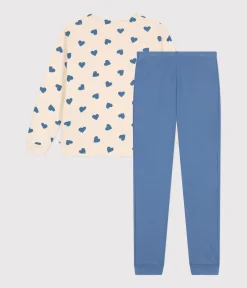 Petit Bateau Homewear|Schlafanzüge, Nachthemden*Damen-Pyjama mit zwei Stoffen aus Baumwolle blau BEACH/ AVALANCHE