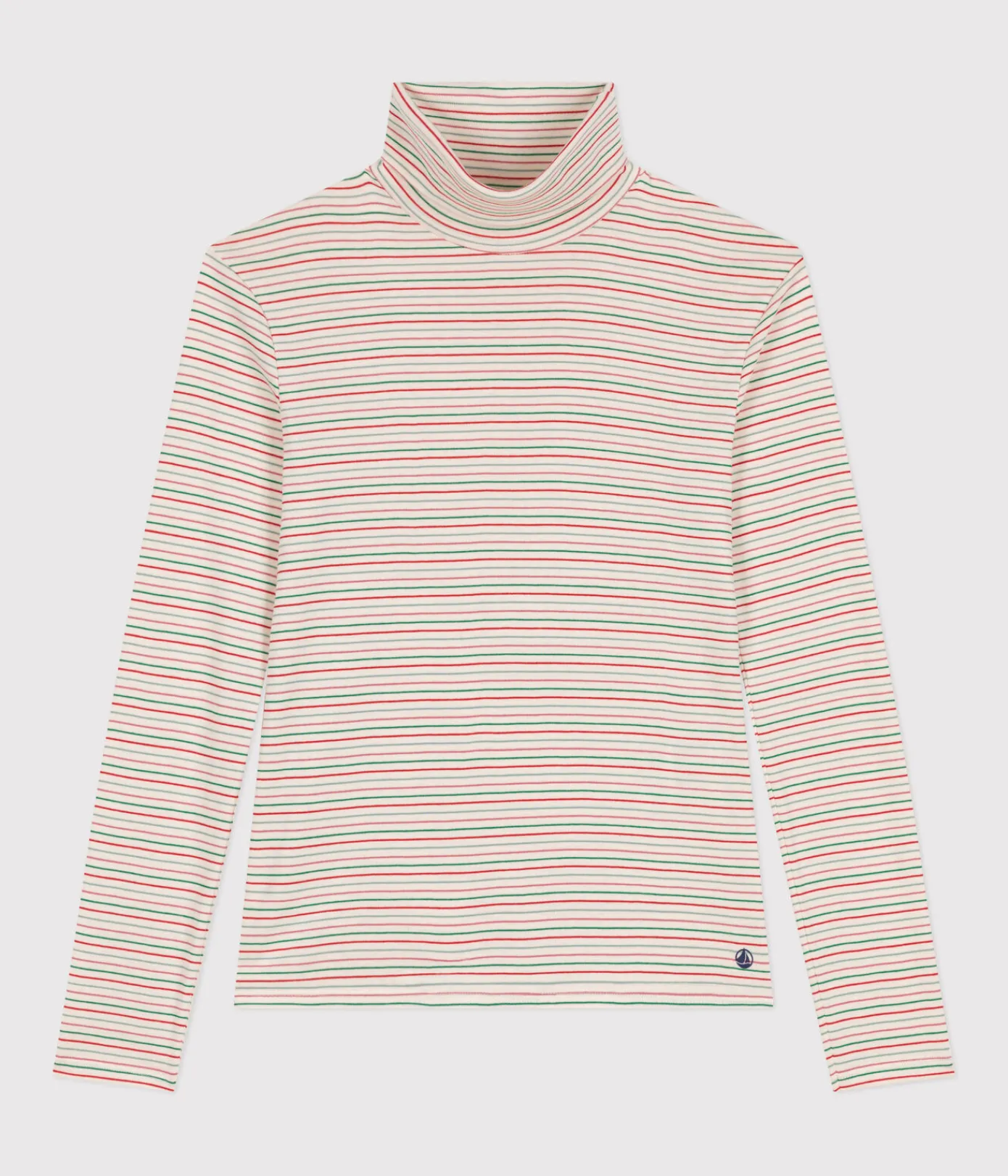 Petit Bateau Homewear|Alle Langarmshirts*Damen-Rollkragenshirt weiss AVALANCHE/ MULTICO