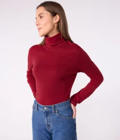 Petit Bateau Homewear|Alle Langarmshirts*Damen-Rollkragenshirt AMARANTE