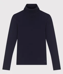 Petit Bateau Homewear|Alle Langarmshirts*Damen-Rollkragenshirt blau SMOKING