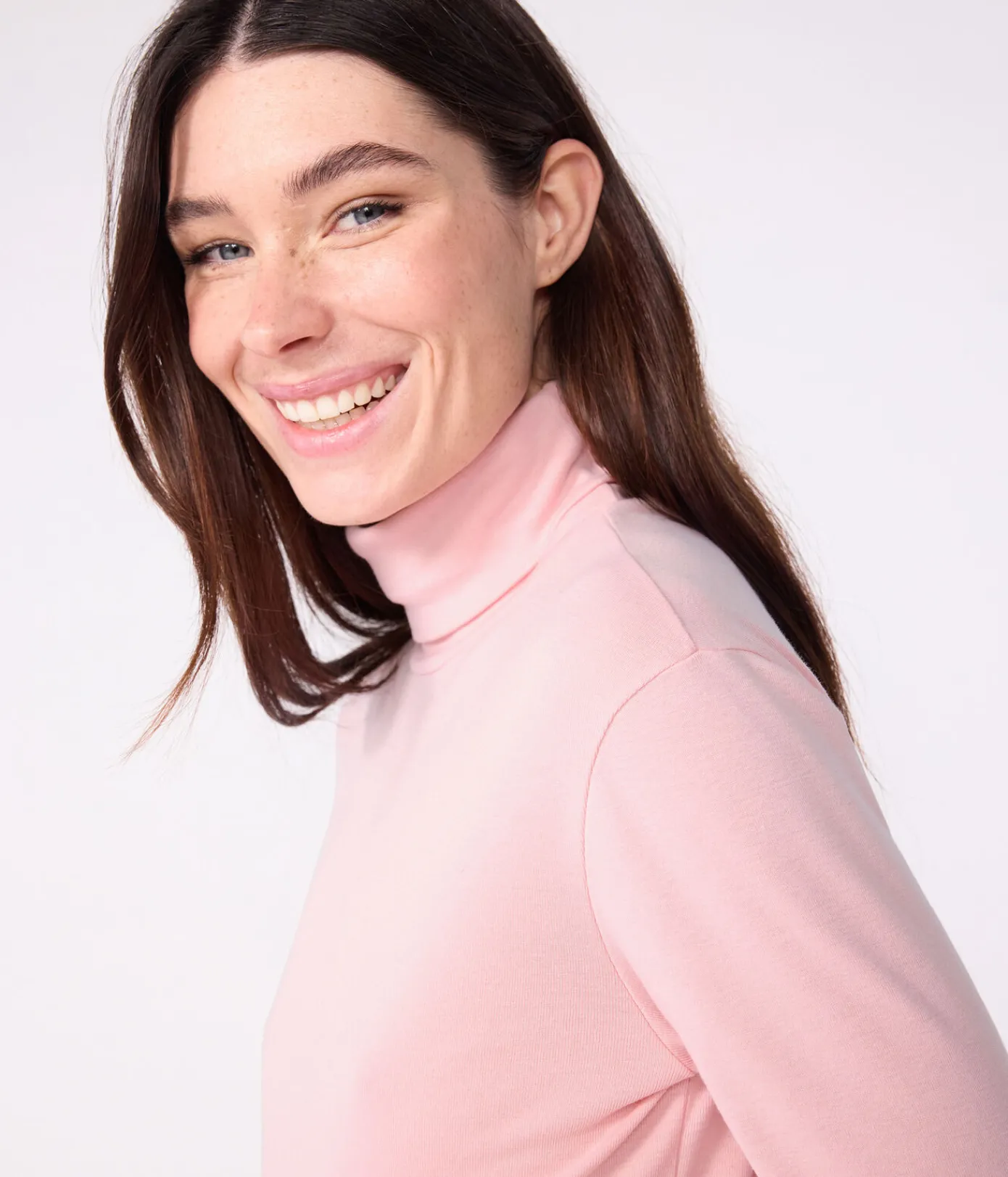 Petit Bateau Homewear|Alle Langarmshirts*Damen-Rollkragenshirt rosa JOLI
