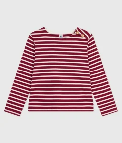 Petit Bateau Streifenshirts, Pullover, Cardigans*Damen-Streifenshirt ROT AMARANTE/ MILK
