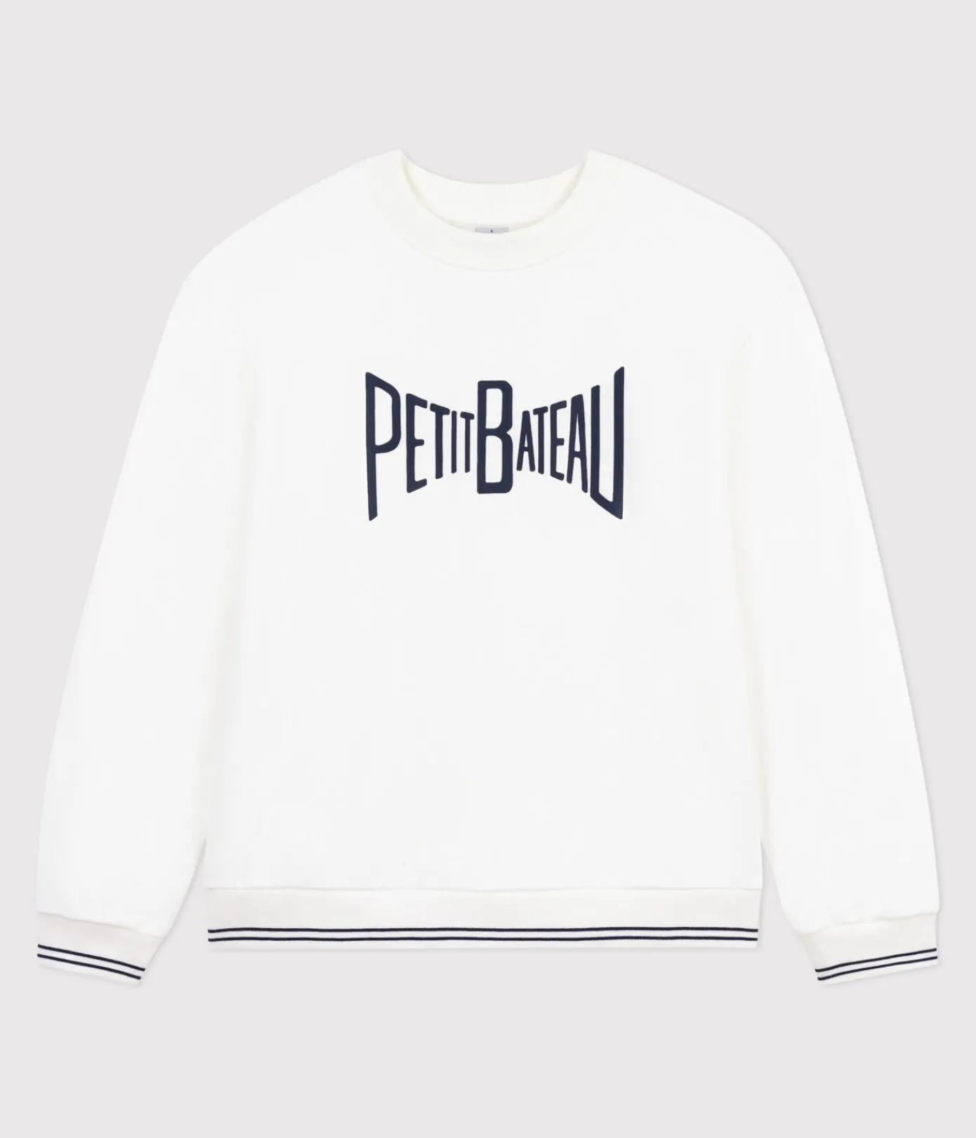 Petit Bateau Streifenshirts, Pullover, Cardigans*Damen-Sweatshirt aus bedruckter Baumwolle weiss MARSHMALLOW