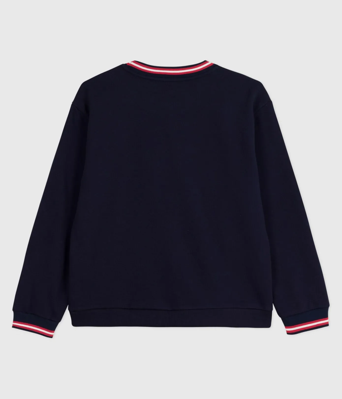 Petit Bateau Streifenshirts, Pullover, Cardigans*Damen-Sweatshirt aus einfarbiger Baumwolle blau SMOKING