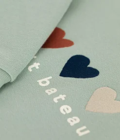 Petit Bateau Streifenshirts, Pullover, Cardigans*Damen-Sweatshirt aus Molton grün HERBIER