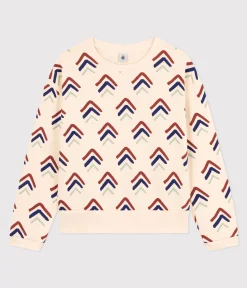 Petit Bateau Streifenshirts, Pullover, Cardigans*Damen-Sweatshirt aus Molton weiss AVALANCHE/ MULTICO