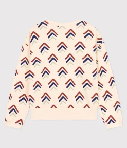 Petit Bateau Streifenshirts, Pullover, Cardigans*Damen-Sweatshirt aus Molton weiss AVALANCHE/ MULTICO
