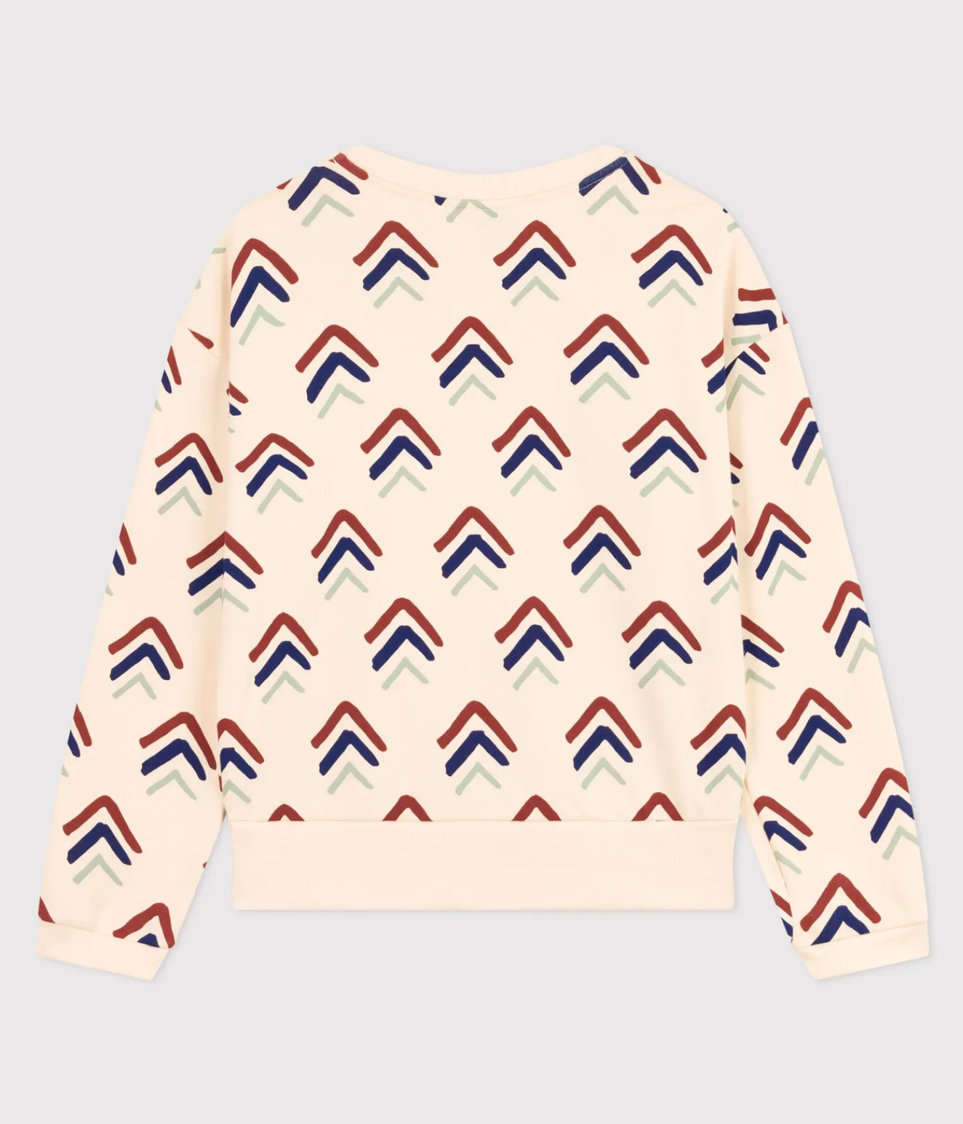 Petit Bateau Streifenshirts, Pullover, Cardigans*Damen-Sweatshirt aus Molton weiss AVALANCHE/ MULTICO