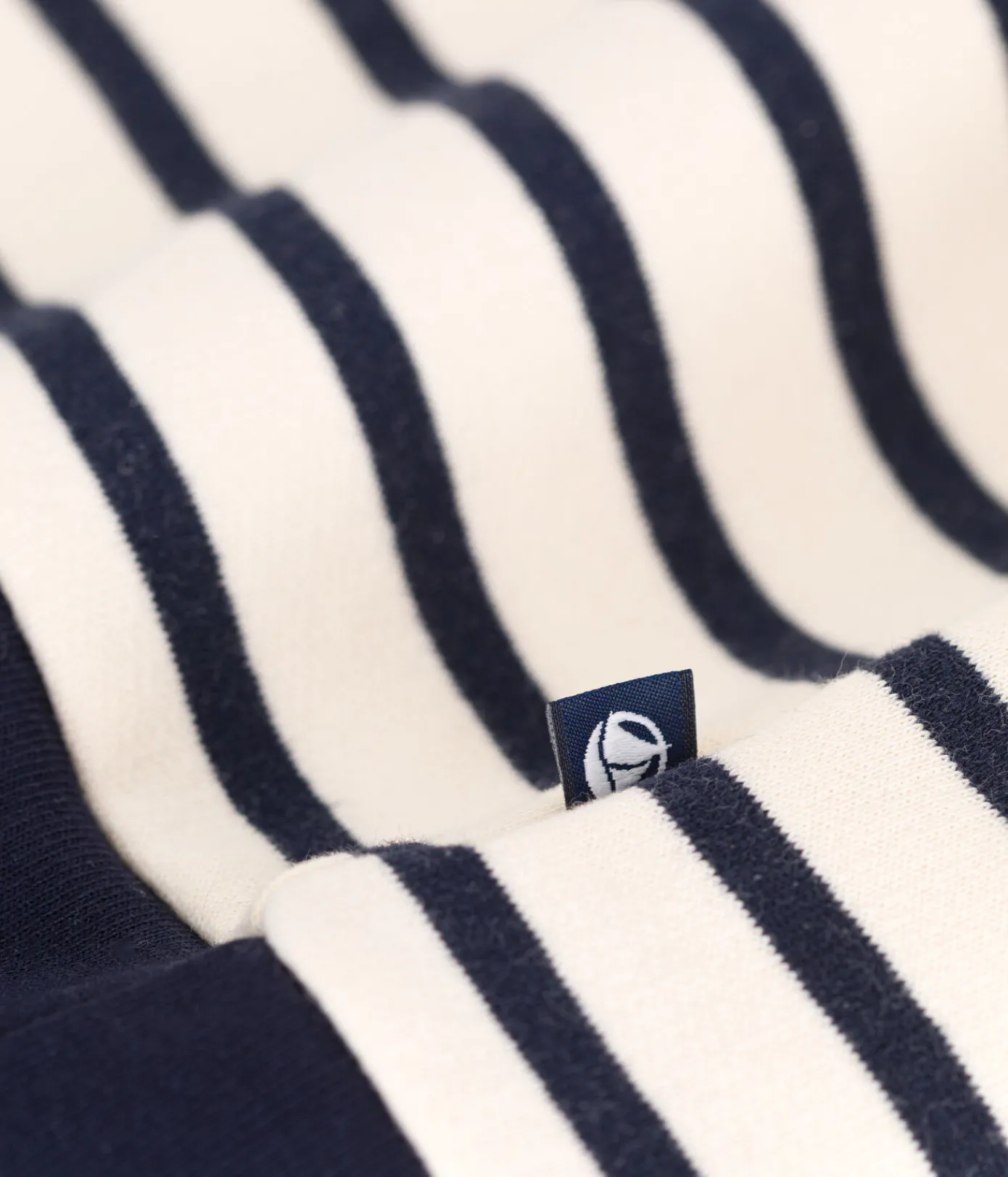 Petit Bateau Streifenshirts, Pullover, Cardigans*Damen-Sweatshirt mit Reißverschluss-Stehkragen aus aufgerautem Molton weiss AVALANCHE/blau SMOKING
