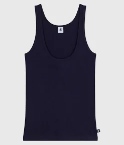 Petit Bateau Alle Tanktops|T-Shirts, Tanktops*Damen-Tanktop aus Wolle und leichter Baumwolle blau SMOKING