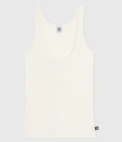 Petit Bateau Alle Tanktops|T-Shirts, Tanktops*Damen-Tanktop aus Wolle und leichter Baumwolle naturfarben MILK