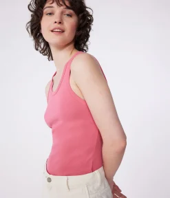 Petit Bateau Das Ikonische (Slim)|T-Shirts, Tanktops*Damen-Tanktop L’Iconique aus einfarbiger Baumwolle rosa PEONIA