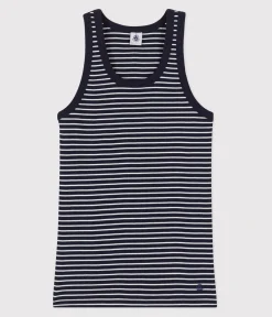 Petit Bateau Alle Tanktops|Das Ikonische (Slim)*Damen-Tanktop L’Iconique aus gestreifter Baumwolle blau SMOKING/weiss MARSHMALLOW