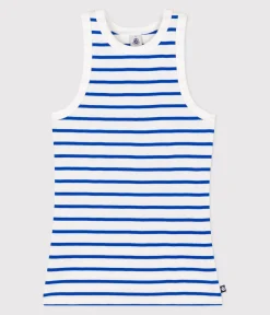 Petit Bateau Alle Tanktops|Das Ikonische (Slim)*Damen-Tanktop L’Iconique aus gestreifter Baumwolle weiss MARSHMALLOW/blau PERSE