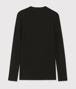 Petit Bateau Homewear|Alle Langarmshirts*Damen-T-Shirt aus Baumwolle mit Rundhalsausschnitt schwarz NOIR