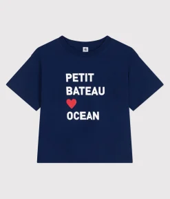 Petit Bateau Alle T-Shirts|T-Shirts, Tanktops*Damen-T-Shirt LE BOXY aus Baumwolle blau MEDIEVAL
