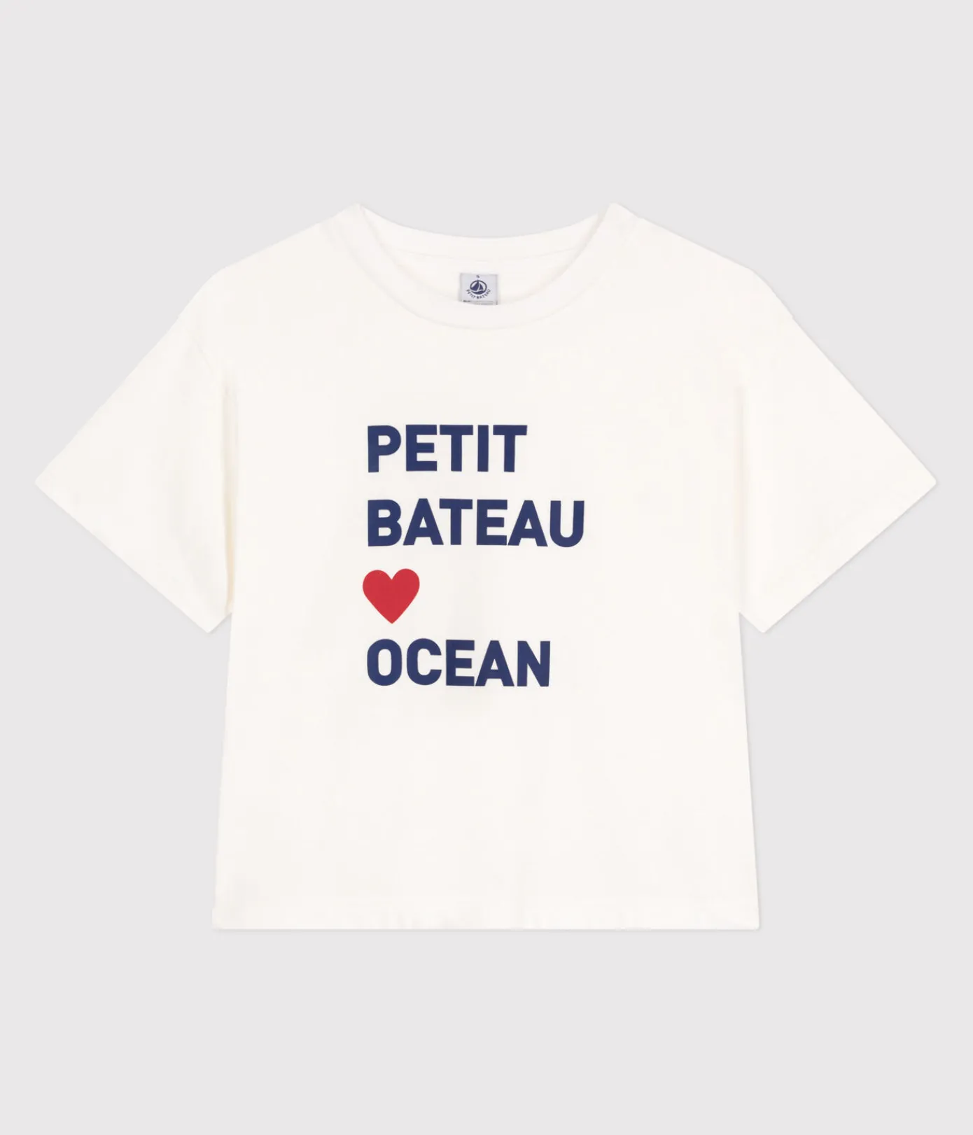 Petit Bateau Alle T-Shirts|T-Shirts, Tanktops*Damen-T-Shirt LE BOXY aus Baumwolle weiss MARSHMALLOW