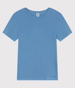 Petit Bateau Alle T-Shirts|Das Ikonische (Slim)*Damen-T-Shirt L'Iconique aus einfarbiger Baumwolle blau ALASKA