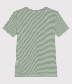 Petit Bateau Alle T-Shirts|Das Ikonische (Slim)*Damen-T-Shirt L'Iconique aus Baumwolle mit Streifen PALMERAIE/ MARSHMALLOW