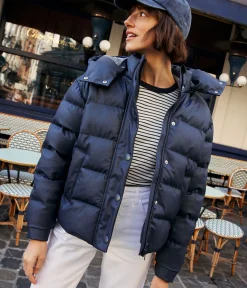 Petit Bateau Herren|Jacken, Mäntel*Damen-Winterjacke mit PU-Beschichtung blau SMOKING