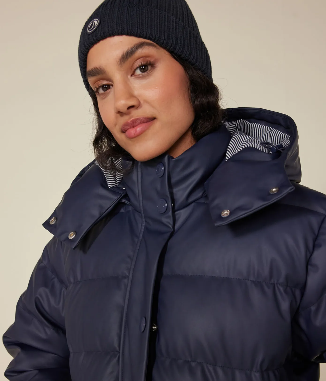Petit Bateau Herren|Jacken, Mäntel*Damen-Winterjacke mit PU-Beschichtung blau SMOKING
