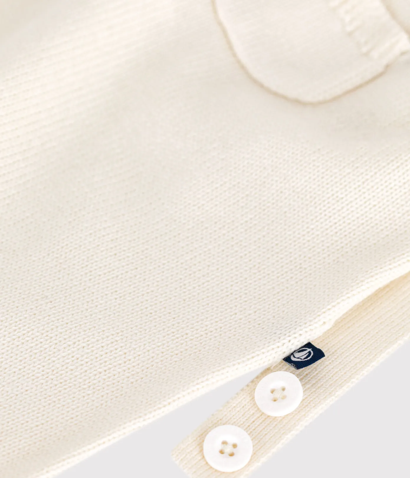 Petit Bateau Sets, Overalls & Latzhosen|Newborn*Einfarbige Baby-Latzhose aus Woll- und Baumwollstrick weiss MARSHMALLOW