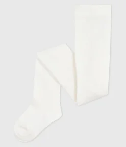 Petit Bateau Socken, Schühchen*Einfarbige Baby-Strumpfhose aus Baumwolljersey weiss MARSHMALLOW