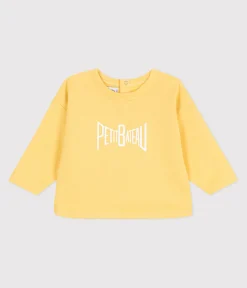 Petit Bateau Pullover, Cardigans*Einfarbiges Baby-Sweatshirt aus Baumwolle gelb ORGE