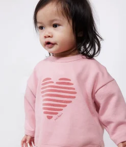 Petit Bateau Pullover, Cardigans*Einfarbiges Baby-Sweatshirt aus Baumwolle rosa CHARME