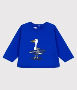 Petit Bateau Pullover, Cardigans*Einfarbiges Baby-Sweatshirt aus Baumwolle blau PERSE
