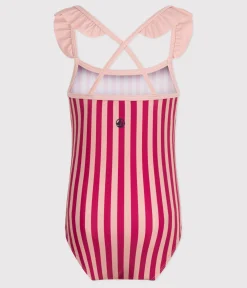 Petit Bateau Bademode, Uv-Kleidung*Einteiliger gestreifter Mädchen-Badeanzug SALINE/ DELHI