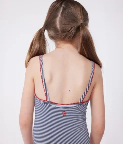 Petit Bateau Bademode, Uv-Kleidung*Einteiliger Kinder-Badeanzug mit Streifen blau MEDIEVAL/weiss MARSHMALLOW