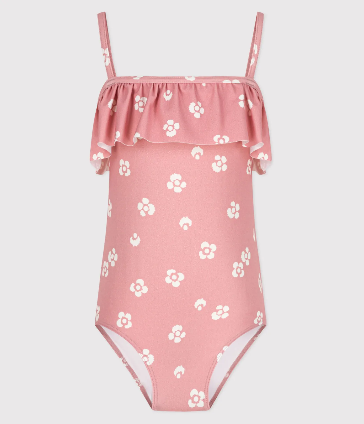Petit Bateau Bademode, Uv-Kleidung*Einteiliger Kinder-Badeanzug mit Blumenmotiv rosa CHARME/weiss MARSHMALLOW
