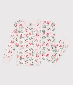 Petit Bateau Schlafanzüge, Nachthemden*Eng anliegender Kinder-Pyjama aus Baumwolle mit Blumenmuster rosa FLEUR/weiss MULTICO