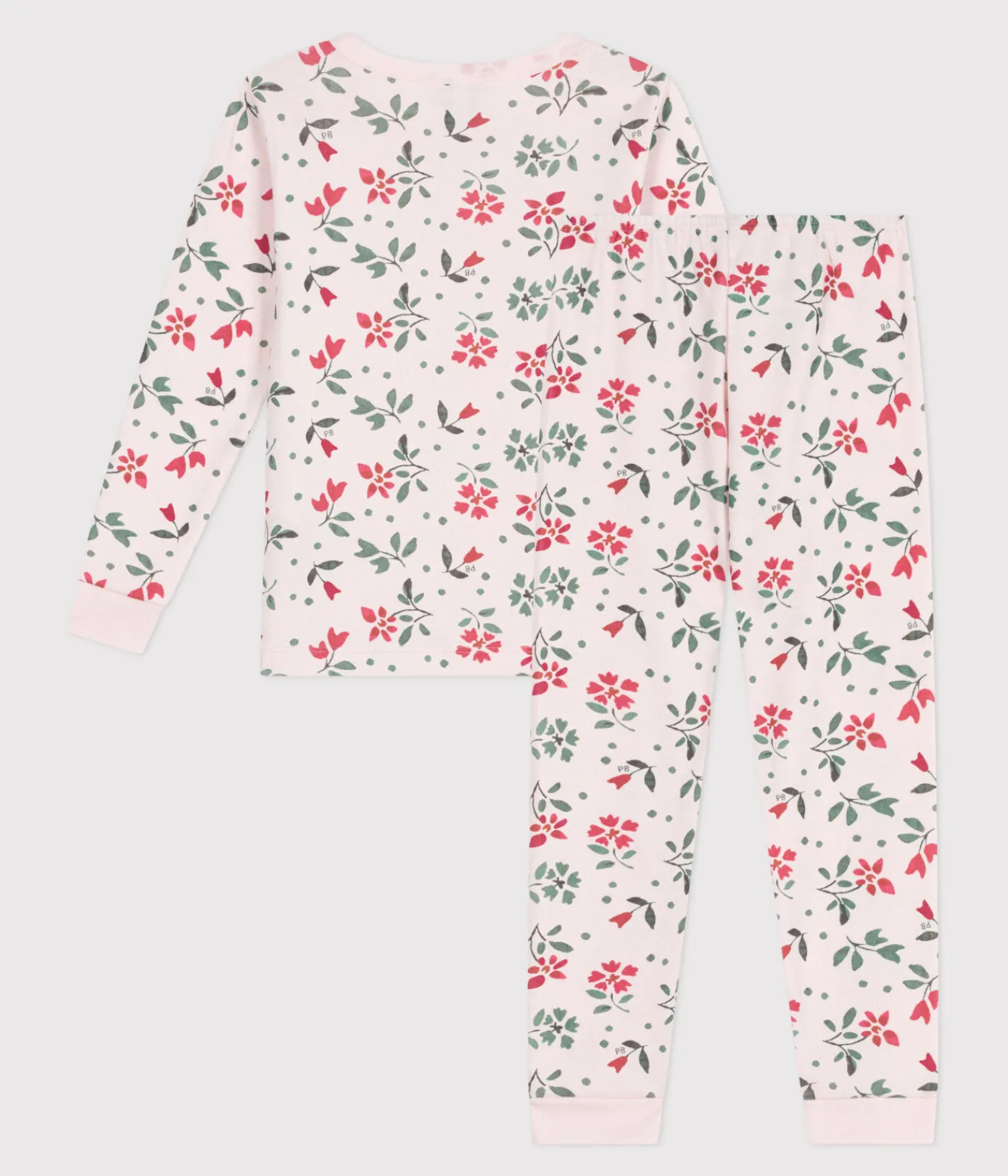 Petit Bateau Schlafanzüge, Nachthemden*Eng anliegender Kinder-Pyjama aus Baumwolle mit Blumenmuster rosa FLEUR/weiss MULTICO