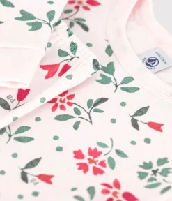 Petit Bateau Schlafanzüge, Nachthemden*Eng anliegender Kinder-Pyjama aus Baumwolle mit Blumenmuster rosa FLEUR/weiss MULTICO