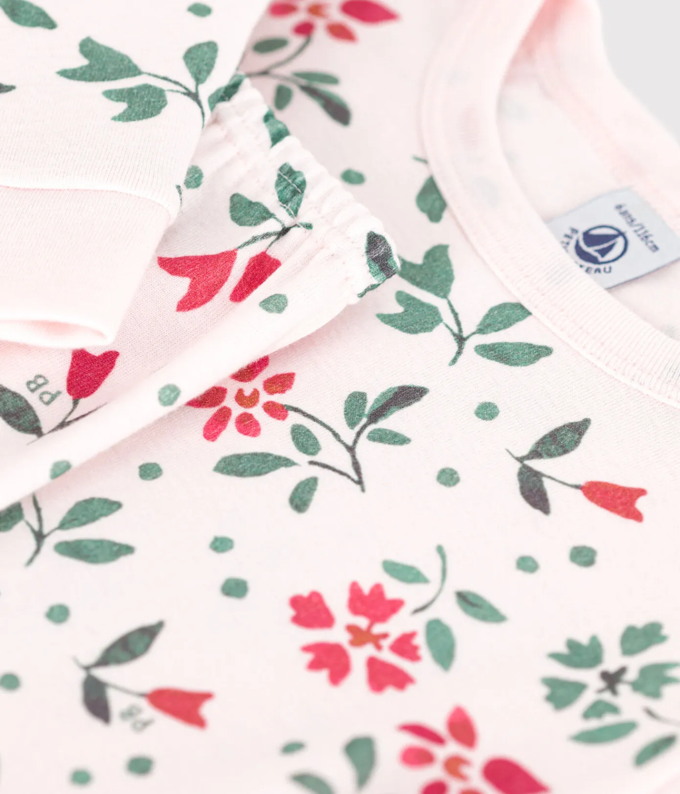 Petit Bateau Schlafanzüge, Nachthemden*Eng anliegender Kinder-Pyjama aus Baumwolle mit Blumenmuster rosa FLEUR/weiss MULTICO