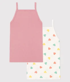 Petit Bateau Unterhemden, Tanktops|T-Shirts, Tops, Oberteile*2er-Pack Kinder-Tanktops aus Baumwolle mit Herzen variante 1