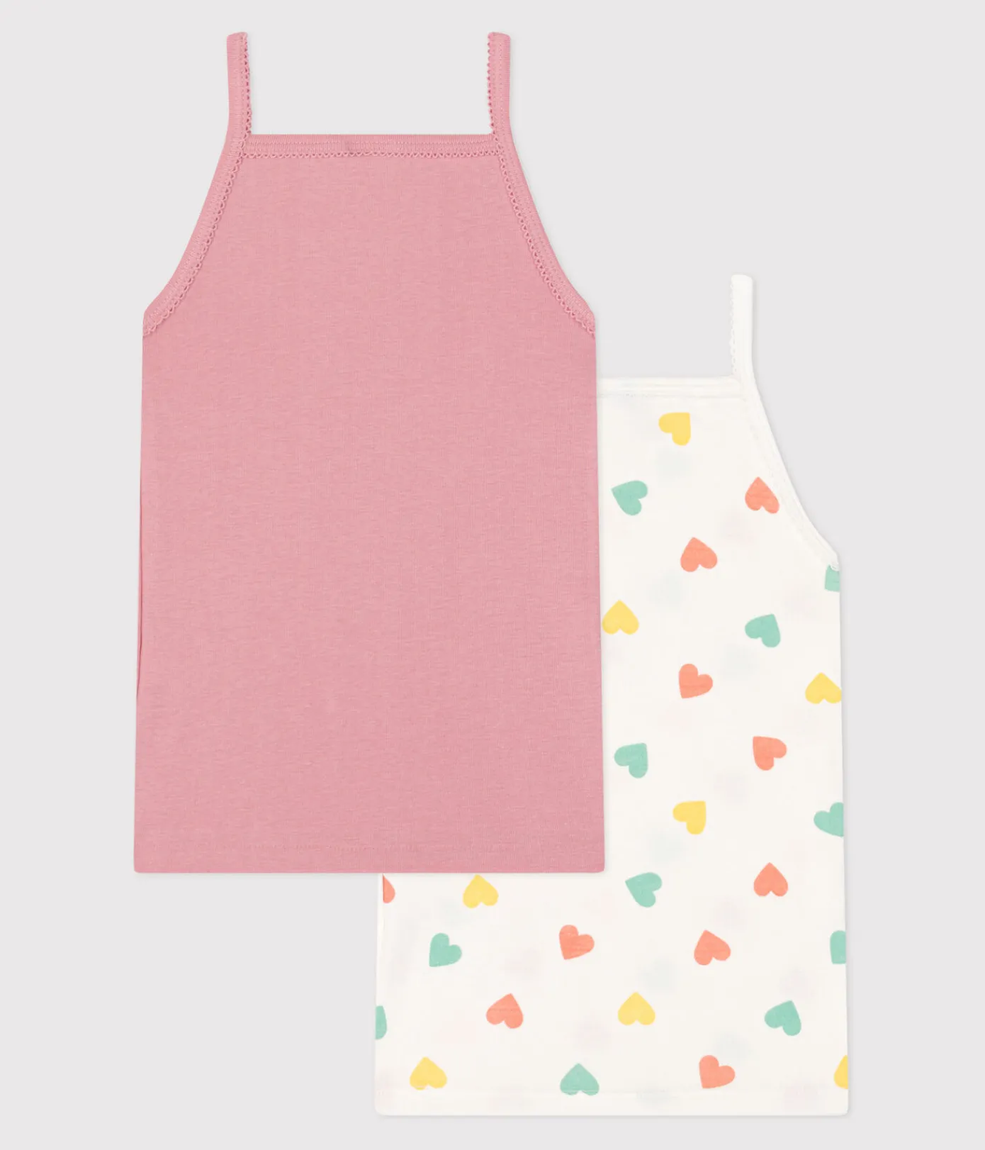 Petit Bateau Unterhemden, Tanktops|T-Shirts, Tops, Oberteile*2er-Pack Kinder-Tanktops aus Baumwolle mit Herzen variante 1