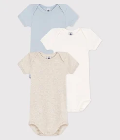 Petit Bateau Bodys*3er-Set aus einfarbigen, kurzärmeligen Bodys aus Baumwolle für Babys variante 1