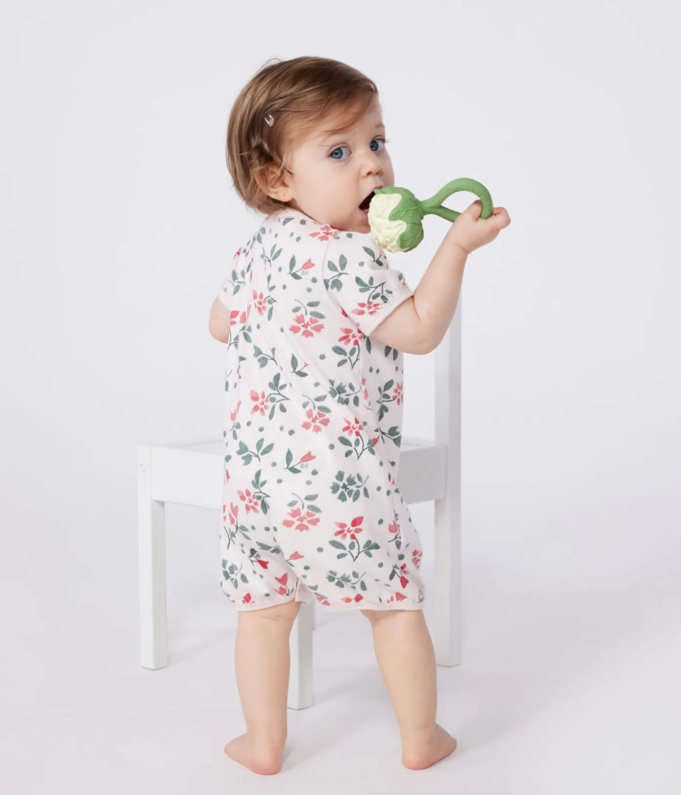 Petit Bateau Schlafanzüge, Strampler|Sets, Overalls & Latzhosen*2er-Set Baby-Kurzoverall aus Baumwolle mit Blumenmotiv variante 1