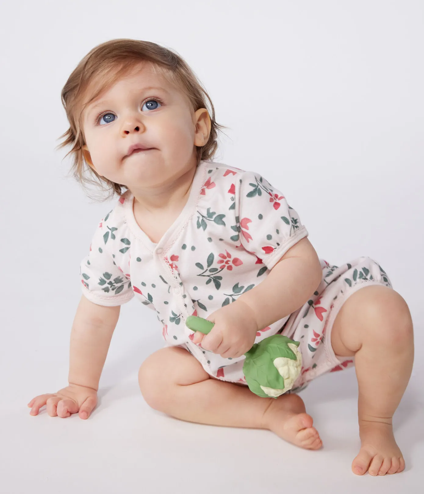 Petit Bateau Schlafanzüge, Strampler|Sets, Overalls & Latzhosen*2er-Set Baby-Kurzoverall aus Baumwolle mit Blumenmotiv variante 1
