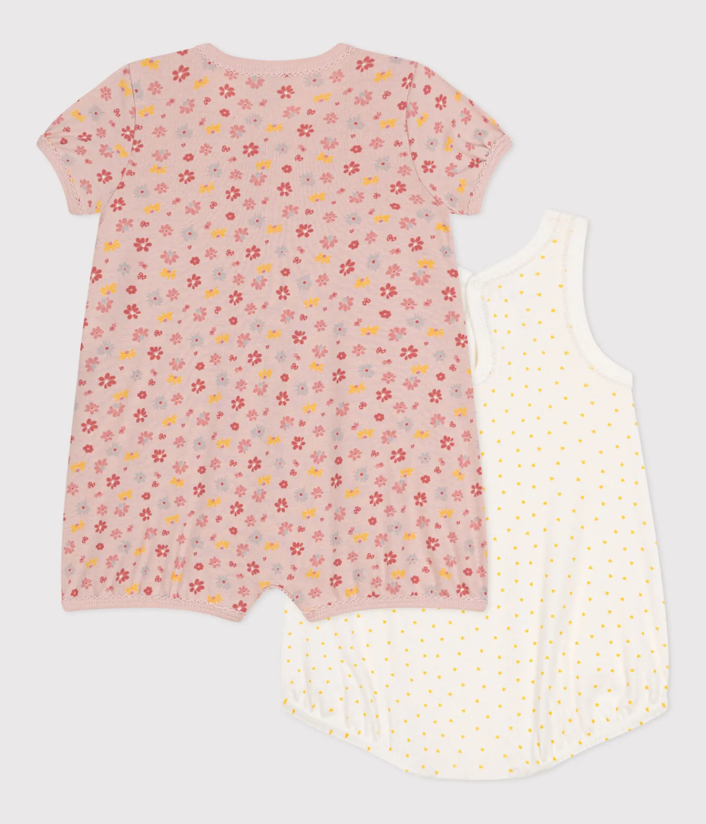 Petit Bateau Schlafanzüge, Strampler|Sets, Overalls & Latzhosen*2er-Set Baby-Kurzoveralls aus Baumwolle variante 1