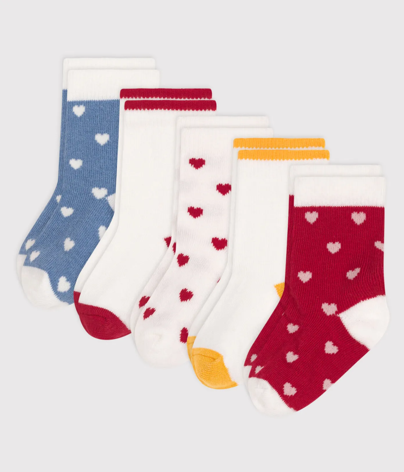 Petit Bateau Socken, Schühchen*5er-Set Baby-Socken aus Baumwolle mit Herzmotiv variante 1