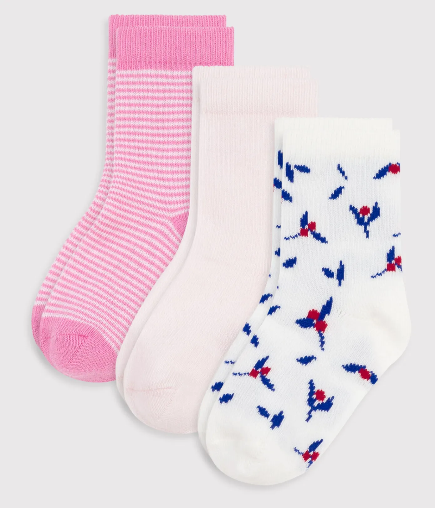 Petit Bateau Socken, Schühchen*3er-Set Baby-Socken aus Baumwolle mit Blumenmotiv variante 1