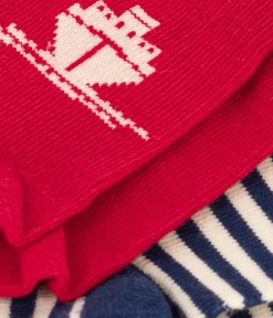 Petit Bateau Socken, Schühchen*2er-Set Babysocken aus Baumwolljersey mit Hafenmotiv variante 1