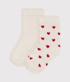 Petit Bateau Socken, Schühchen*2er-Set Baby-Socken aus Baumwolljersey mit Herzen variante 1