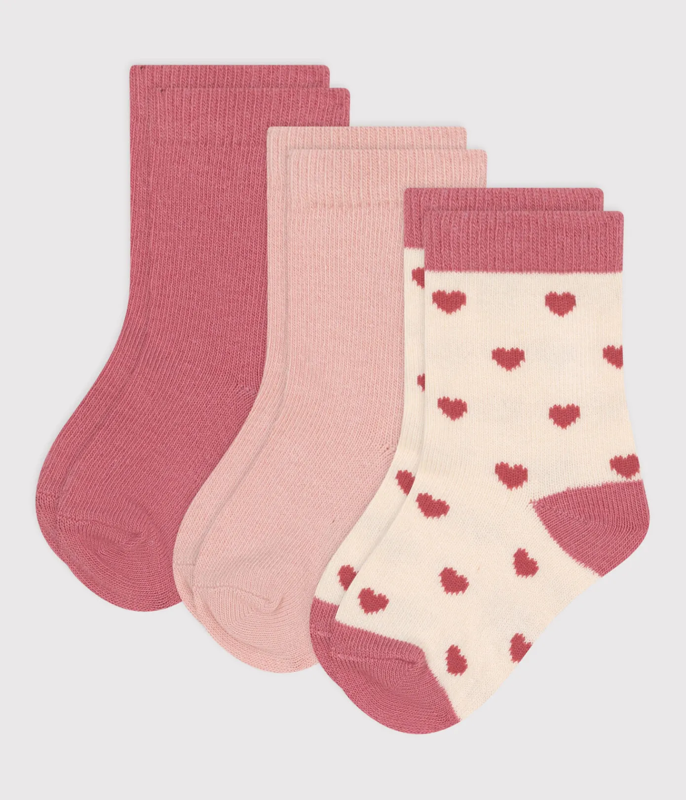 Petit Bateau Socken, Schühchen*3er-Set Baby-Socken aus Baumwolle mit Herzmotiv variante 1